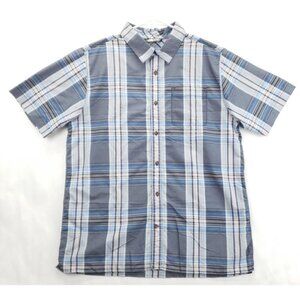 The North Face Shirt Mens Large Blue White Plaid Pocket Classic Button-Up